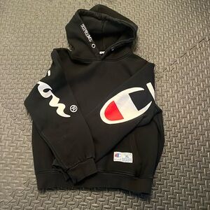 Champion Label Jumbo Logo Hoodie Supreme embroidered on hood